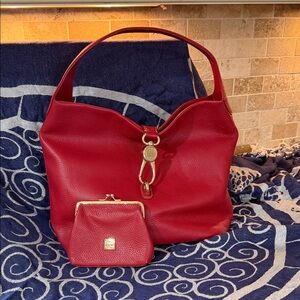 Dooney & Bourke Red Hobo Bag with Coin Purse